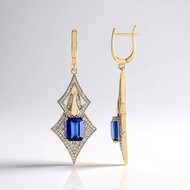 Orecchini in oro con Cianite del Nepal (SUHANA)