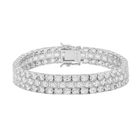 Weißer Topas-Silberarmband