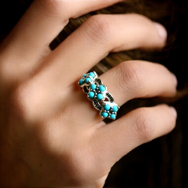 Anillo en plata con Turquesa bella durmiente