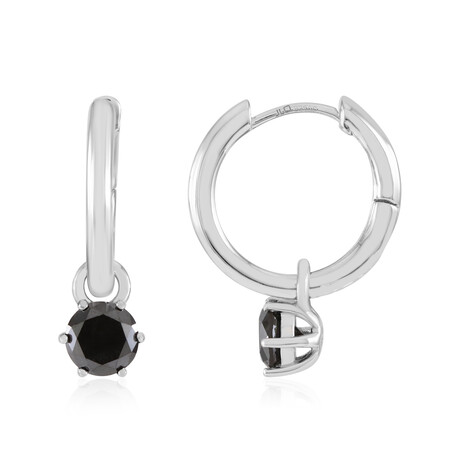 Pendientes en plata con Diamante negro