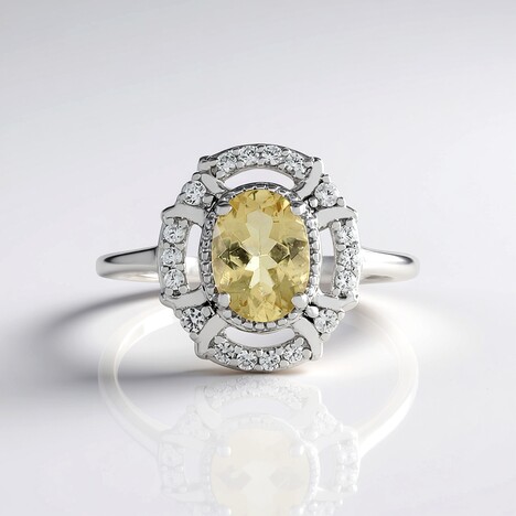 Anello in argento con Berillo Giallo