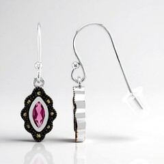 Boucles d'oreilles en argent et Grenat Rhodolite
