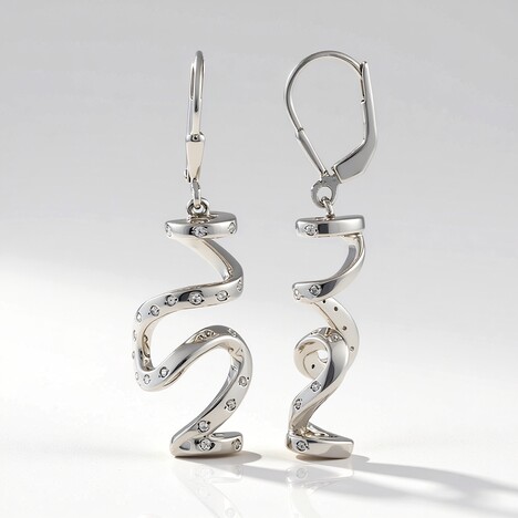 Boucles d'oreilles en argent et Zircon (MONOSONO COLLECTION)