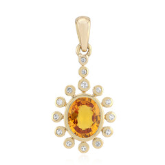 Pendentif en or et Saphir orange de Ban Ka Cha