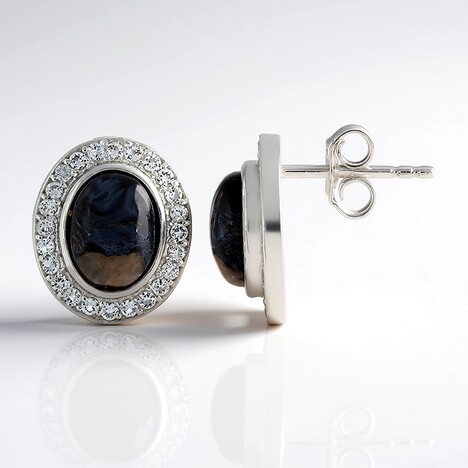 Orecchini in argento con Pietersite