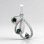 Pendentif en argent et Tourmaline verte du Brésil
