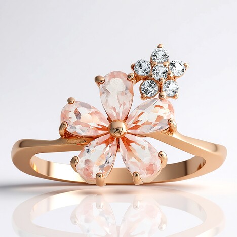 Anello in argento con Quarzo Rosa