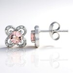 Boucles d'oreilles en argent et Morganite de Maropino