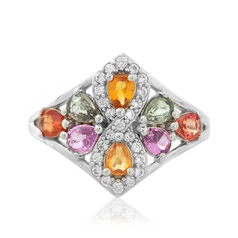 Fancy Sapphire Silver Ring