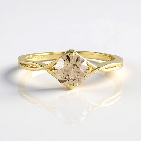 Anello in oro con Diamante Champagne I2