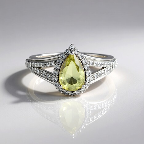 Anello in argento con Granato Menta Merelani