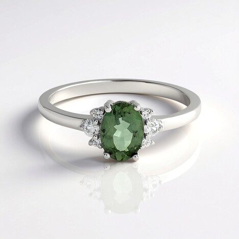 Anello in argento con Apatite Cromo