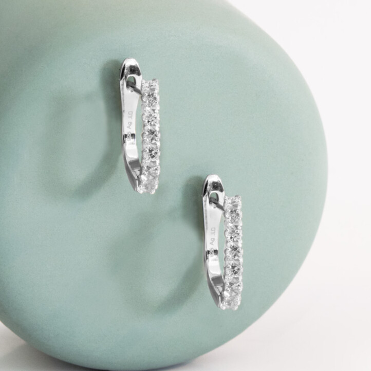 Pendientes en plata con Topacio blanco