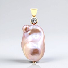 Ciondolo in oro con Perla d'Acqua Dolce Porpora