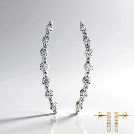 Orecchini in argento con Diamante VS1 (G) (Annette)