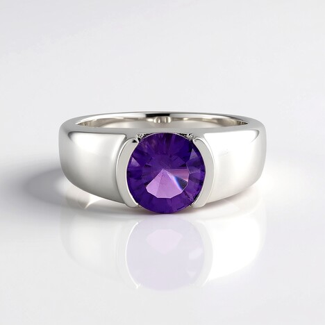 Anello in argento con Ametista Zambiana