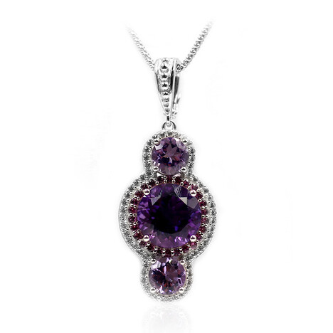 Zambian Amethyst Silver Necklace (Dallas Prince Designs)
