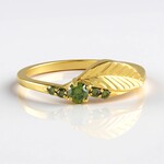 Anello in argento con Diamante Verde I2
