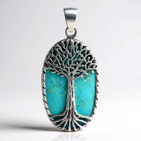 Ciondolo in argento con Turchese Kingman Mohave Blu