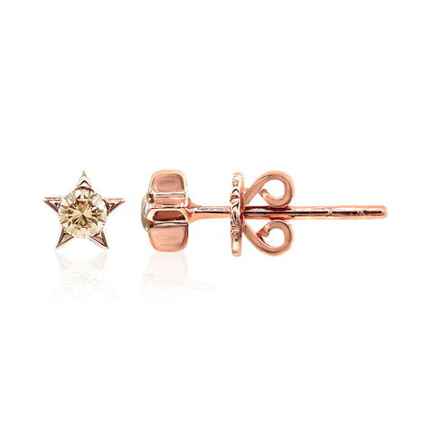 Gouden oorbellen met SI1 Argyle Rose De France Diamanten (Annette)