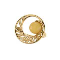 Anello in argento con Ambra Milky Baltica