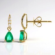 Pendientes en oro con Esmeralda de Zambia AAA (CIRARI)