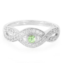 Anello in argento con Granato Menta Merelani