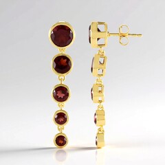 Orecchini in argento con Granato Mozambico (de Melo Essence)