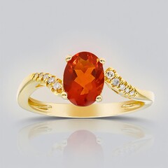 Anello in oro con Opale di Fuoco Messicano (CIRARI)