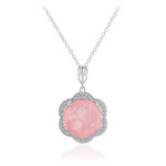 Collana in argento con Quarzo rosa pastello