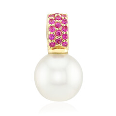 Gouden hanger met een witte zuidzee parel (Michelle Albala)