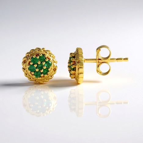 Orecchini in argento con Smeraldo Zambia (Gems en Vogue)