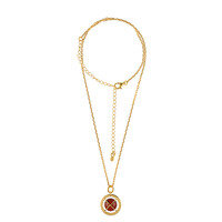 Collana in argento con Ambra Baltica color Ciliegia