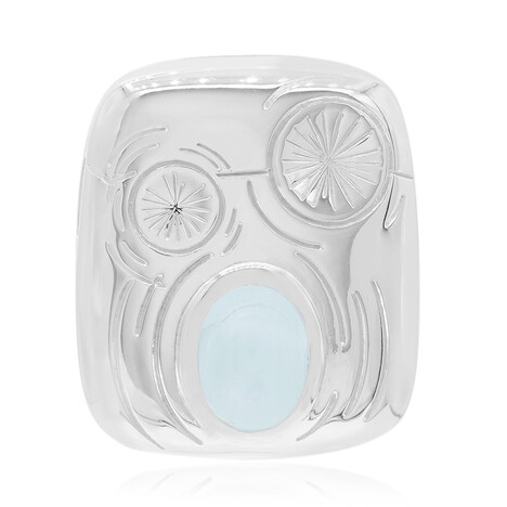 Zilveren hanger met een hemel-blauwe topaas (MONOSONO COLLECTION)