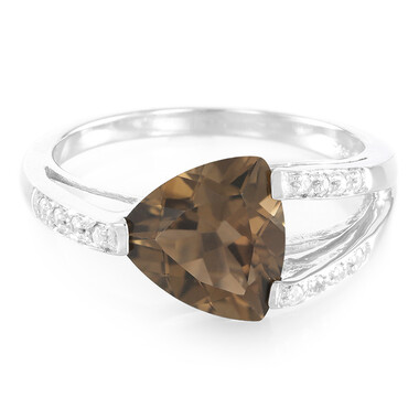 Anillo en plata con Cuarzo ahumado