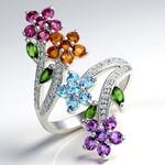 Anello in argento con Ametista Zambiana