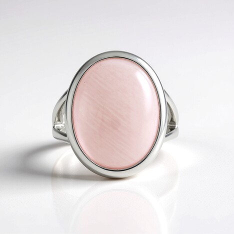 Anello in argento con Quarzo Rosa
