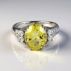 Anello in argento con Quarzo Ouro Verde