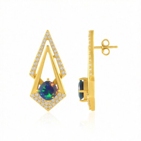 Zilveren oorbellen met Mezezo opalen (de Melo Essence)