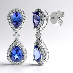 Orecchini in oro con Tanzanite AAA