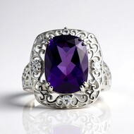 Anillo en plata con Amatista de Marruecos