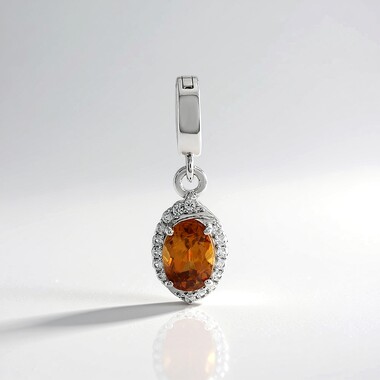 Pendentif en argent et Zircon mandarine