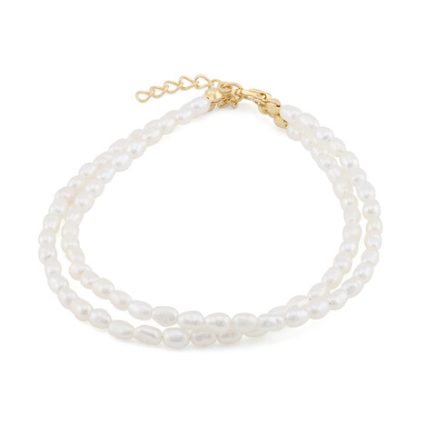 Zilveren armband met Witte zoetwater kweekparels