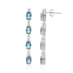 Pendientes en plata con Topacio azul de Londres