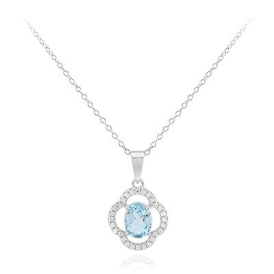 Collana in argento con Topazio Blu Svizzero