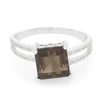 Anello in argento con Quarzo Fumè