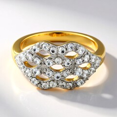 Anello placcato in oro con Zaffiro Bianco