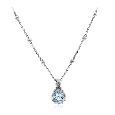 10K Brazilian Aquamarine Gold Necklace