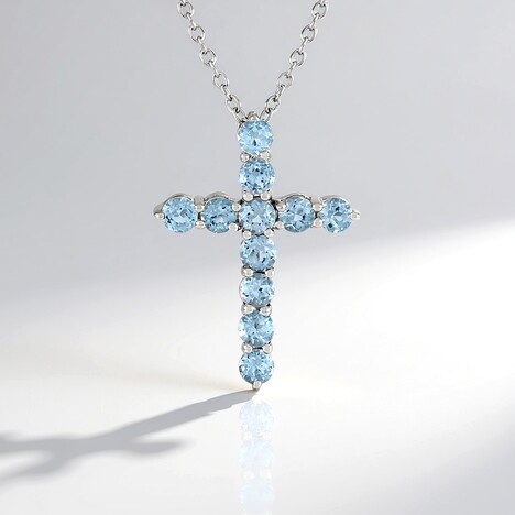 Collana in argento con Topazio Blu Cielo