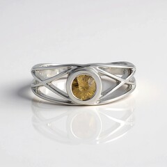 Anello in argento con Zircone Giallo